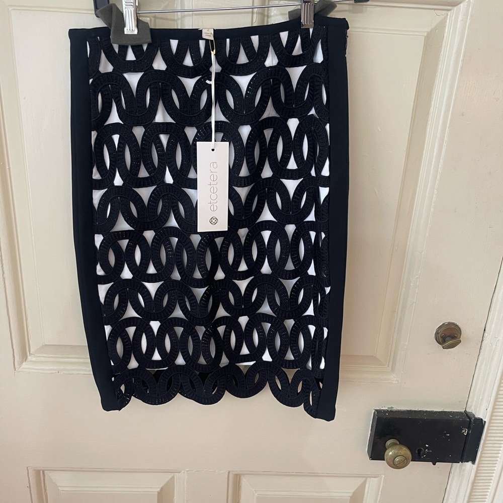 Etcetera new w tags was $298  Black Lace Overlay Skirt